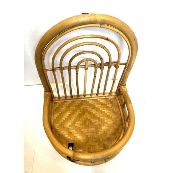 Accent Decor Rattan Rainbow Wall Mount Wicker Shelf & Hanging Basket Organizer - Picture 6 of 8